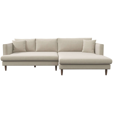 Blake L-Shaped  Sectional Sofa Cream Velvet / Right Facing - AFC00625 - Luna Furniture