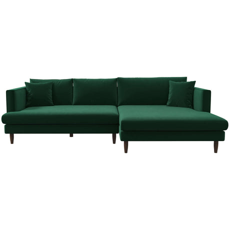 Blake L-Shaped  Sectional Sofa Green Velvet / Right Facing - AFC00669 - Luna Furniture