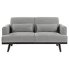 Blake Upholstered Loveseat with Track Arms Sharkskin and Dark Brown - 511122 - Luna Furniture