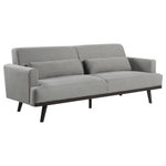 Blake Upholstered Sofa with Track Arms Sharkskin and Dark Brown - 511121 - Luna Furniture