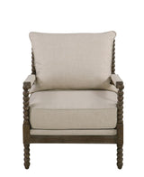 Blanchett Oatmeal and Natural Cushion Back Accent Chair from Coaster - Luna Furniture