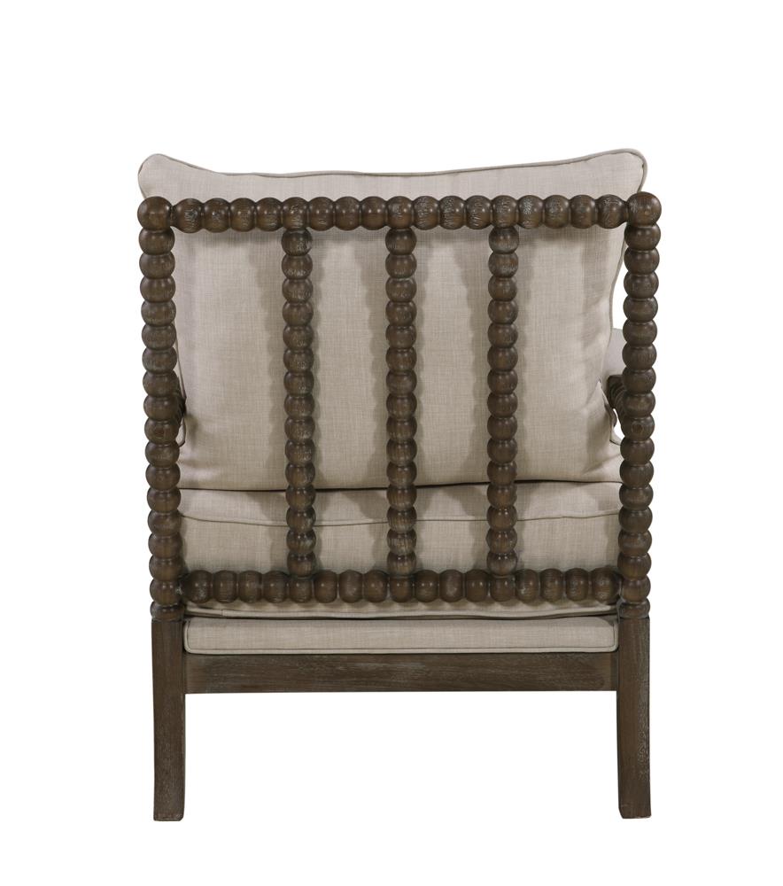 Blanchett Oatmeal and Natural Cushion Back Accent Chair from Coaster - Luna Furniture