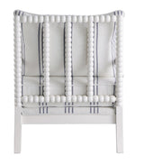 Blanchett White and Navy Upholstered Accent Chair with Spindle Accent from Coaster - Luna Furniture