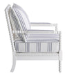 Blanchett Upholstered Accent Chair with Spindle Accent White and Navy - 903835 - Luna Furniture