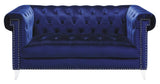 Bleker Tufted Tuxedo Arm Loveseat Blue - 509482 - Luna Furniture