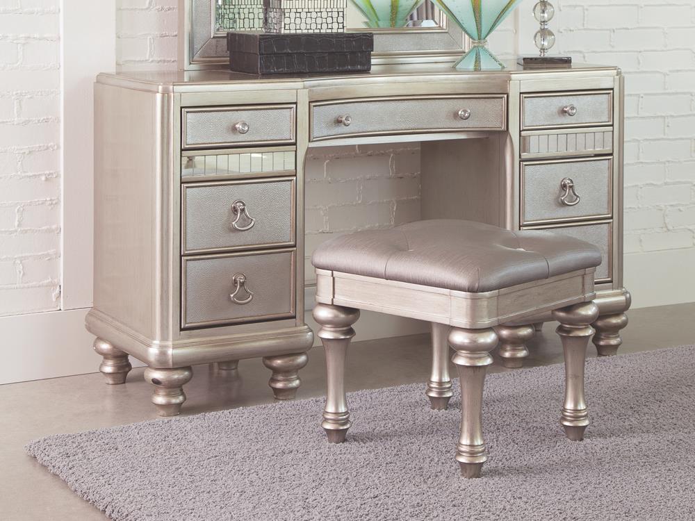 Bling Game 9-drawer Vanity Desk Metallic Platinum - 204187 - Luna Furniture
