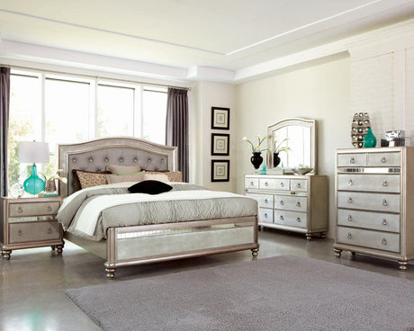 Bling Game California King Panel Bed Metallic Platinum - 204181KW - Luna Furniture