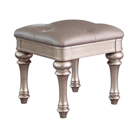Bling Game Upholstered Vanity Stool Metallic Platinum - 204189 - Luna Furniture