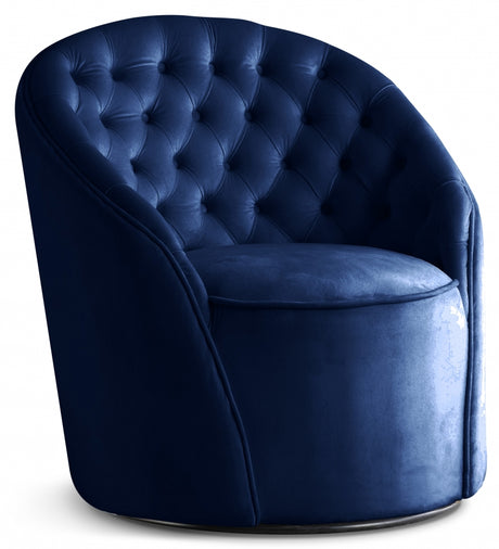 Blue Alessio Velvet Accent Chair - 501Navy - Luna Furniture