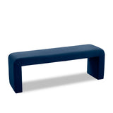 Blue Minimalist Velvet Bench - 174Navy - Luna Furniture