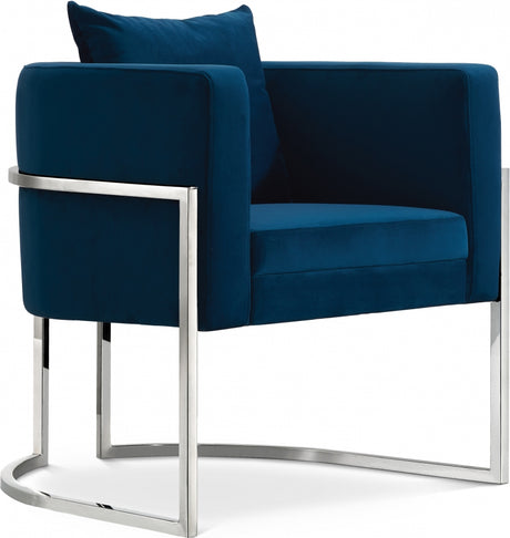Blue Pippa Velvet Accent Chair - 524Navy - Luna Furniture