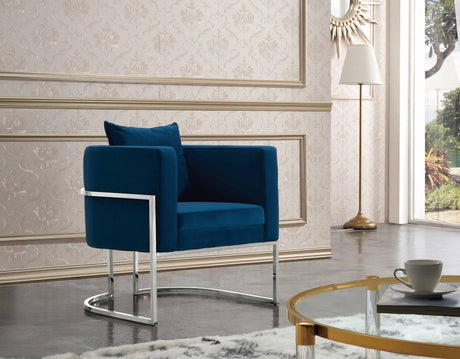 Blue Pippa Velvet Accent Chair - 524Navy - Luna Furniture