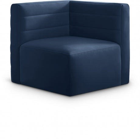 Blue Quincy Velvet Modular Cloud-Like Comfort Corner Chair - 677Navy-Corner - Luna Furniture