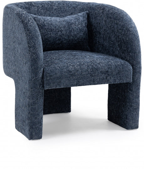Blue Sawyer Chenille Fabric Accent Chair - 493Navy - Luna Furniture