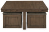 Boardernest Brown Coffee Table with 4 Stools - T738-20 - Luna Furniture