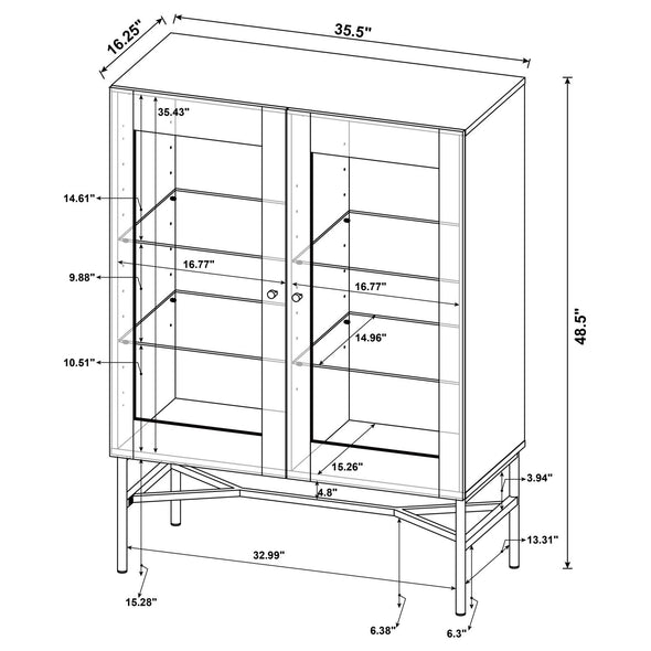 Bonilla 2-door Accent Cabinet with Glass Shelves - 959625 - Luna Furniture