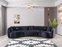 Bonita Charcoal Velvet 3-Piece Curved Sectional - BONITACHRC-SEC3 - Luna Furniture