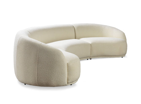 Bonita Ivory Boucle 3-Piece Curved Sectional from Nova Furniture - Luna Furniture