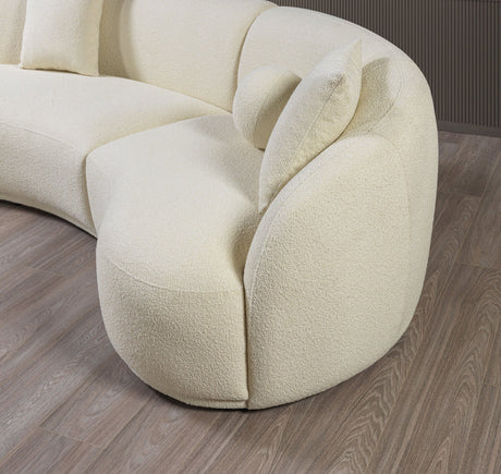 Bonita Ivory Boucle 3-Piece Curved Sectional from Nova Furniture - Luna Furniture