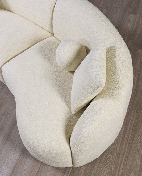 Bonita Ivory Boucle 3-Piece Curved Sectional from Nova Furniture - Luna Furniture