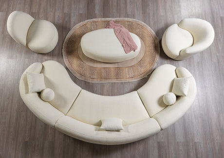 Bonita Ivory Boucle 3-Piece Curved Sectional from Nova Furniture - Luna Furniture