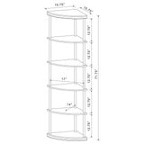 Bonwick Cappuccino 5-Shelf Corner Bookshelf from Coaster - Luna Furniture