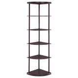 Bonwick Cappuccino 5-Shelf Corner Bookshelf from Coaster - Luna Furniture