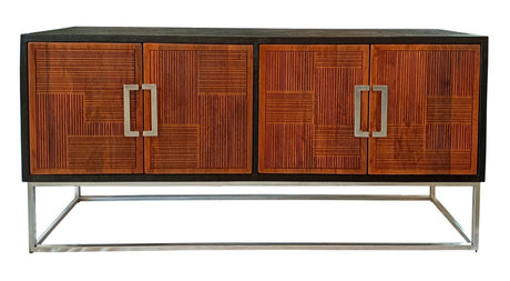 Borman 4-door Wooden Accent Cabinet Walnut and Black - 950331 - Luna Furniture
