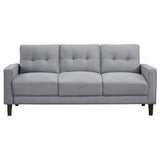 Bowen Gray 2-Piece Upholstered Track Arms Tufted Sofa Set from Coaster - Luna Furniture