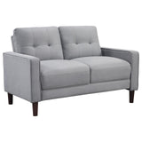Bowen Gray Upholstered Track Arms Tufted Living Room Set from Coaster - Luna Furniture