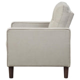 Bowen Beige Upholstered Track Arms Tufted Chair from Coaster - Luna Furniture
