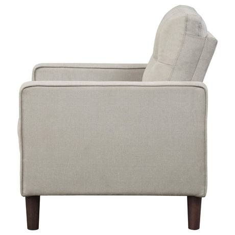 Bowen Beige Upholstered Track Arms Tufted Chair from Coaster - Luna Furniture