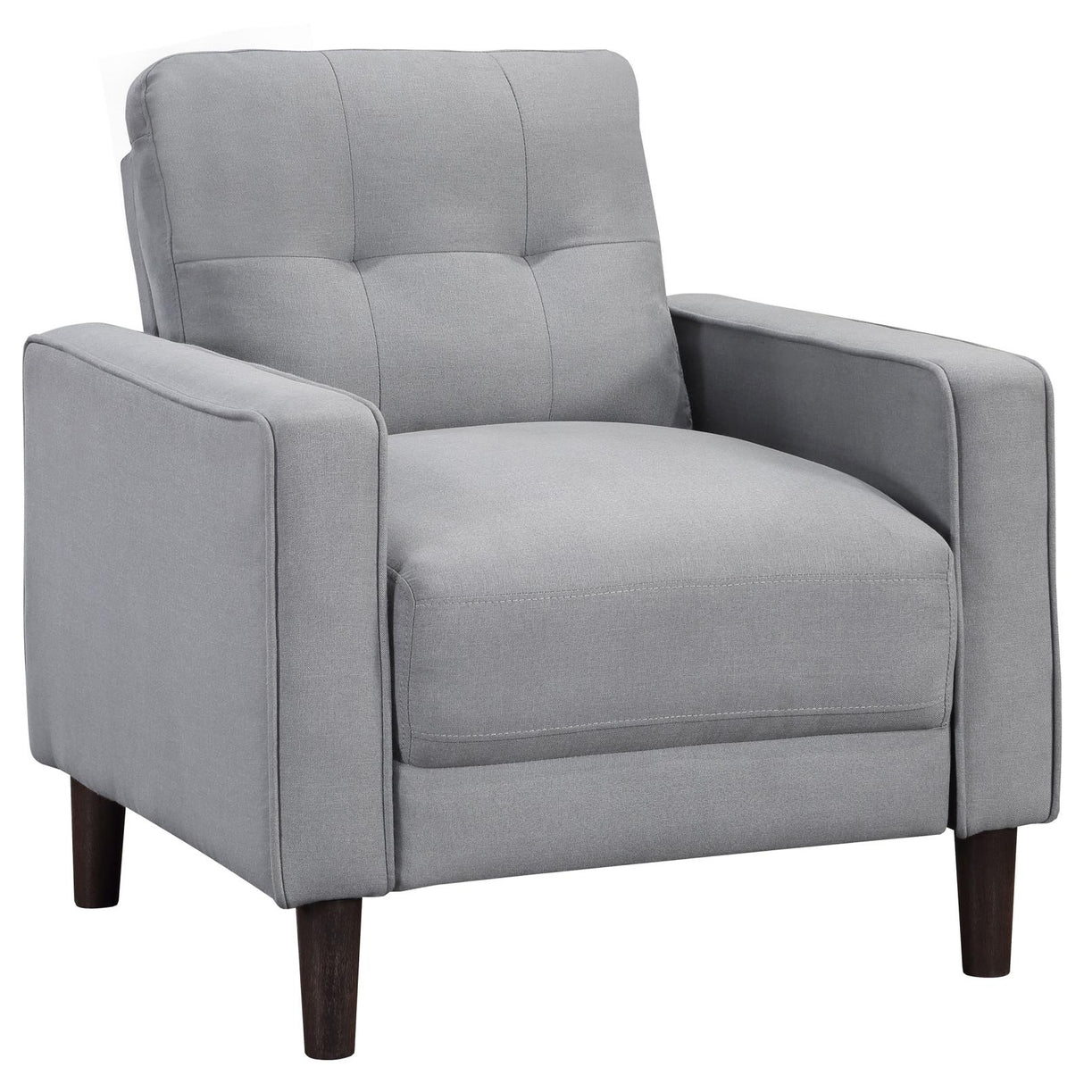 Bowen Gray Upholstered Track Arms Tufted Chair from Coaster - Luna Furniture