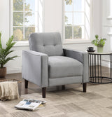 Bowen Gray Upholstered Track Arms Tufted Chair from Coaster - Luna Furniture