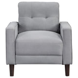 Bowen Gray Upholstered Track Arms Tufted Chair from Coaster - Luna Furniture
