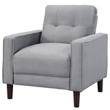 Bowen Gray Upholstered Track Arms Tufted Chair from Coaster - Luna Furniture