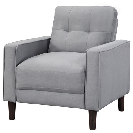 Bowen Gray Upholstered Track Arms Tufted Chair from Coaster - Luna Furniture