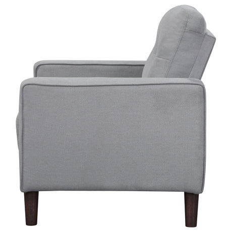 Bowen Gray Upholstered Track Arms Tufted Chair from Coaster - Luna Furniture