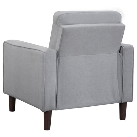 Bowen Gray Upholstered Track Arms Tufted Chair from Coaster - Luna Furniture