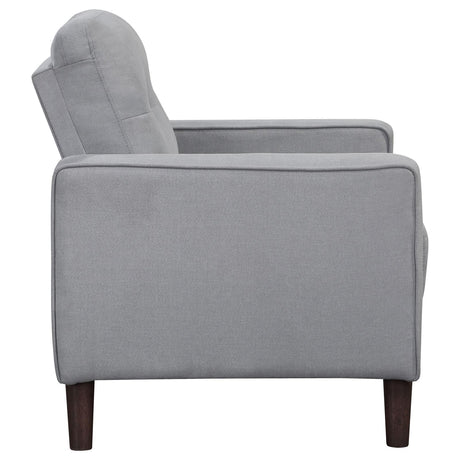Bowen Gray Upholstered Track Arms Tufted Chair from Coaster - Luna Furniture