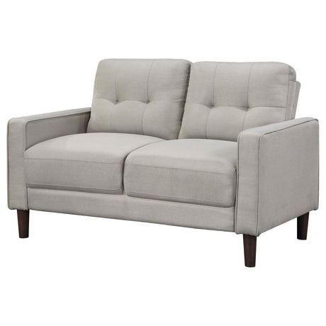 Bowen Beige Upholstered Track Arms Tufted Loveseat from Coaster - Luna Furniture