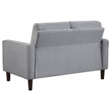 Bowen Gray Upholstered Track Arms Tufted Loveseat from Coaster - Luna Furniture
