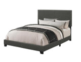 Boyd California King Upholstered Bed with Nailhead Trim Charcoal - 350061KW - Luna Furniture