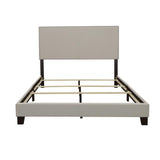 Boyd Queen Upholstered Bed with Nailhead Trim Ivory - 350051Q - Luna Furniture