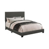 Boyd Twin Upholstered Bed with Nailhead Trim Charcoal - 350061T - Luna Furniture