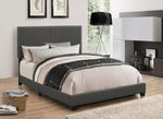 Boyd Twin Upholstered Bed with Nailhead Trim Charcoal - 350061T - Luna Furniture