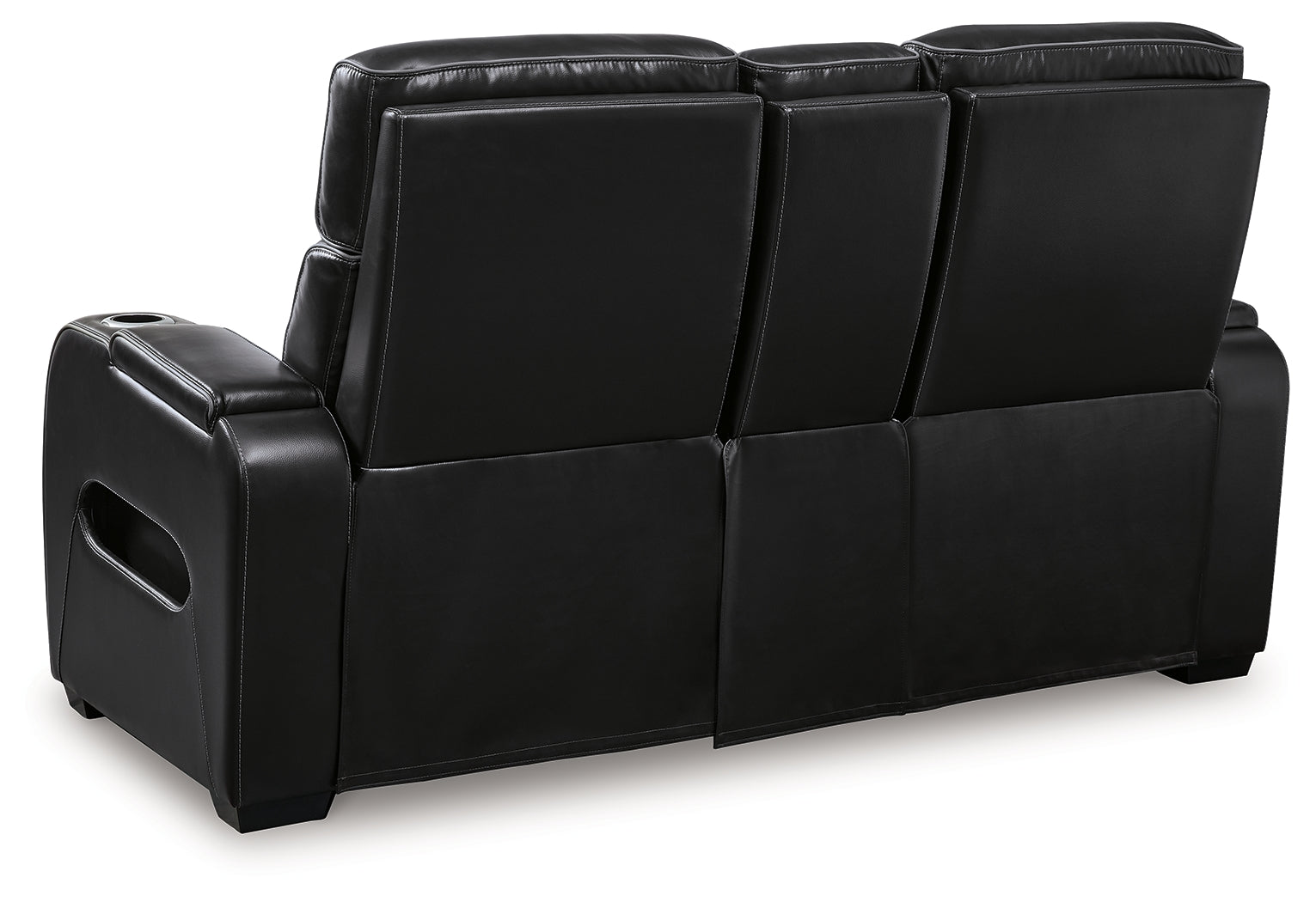 Boyington Black Power Reclining Loveseat with Console - Luna Furniture
