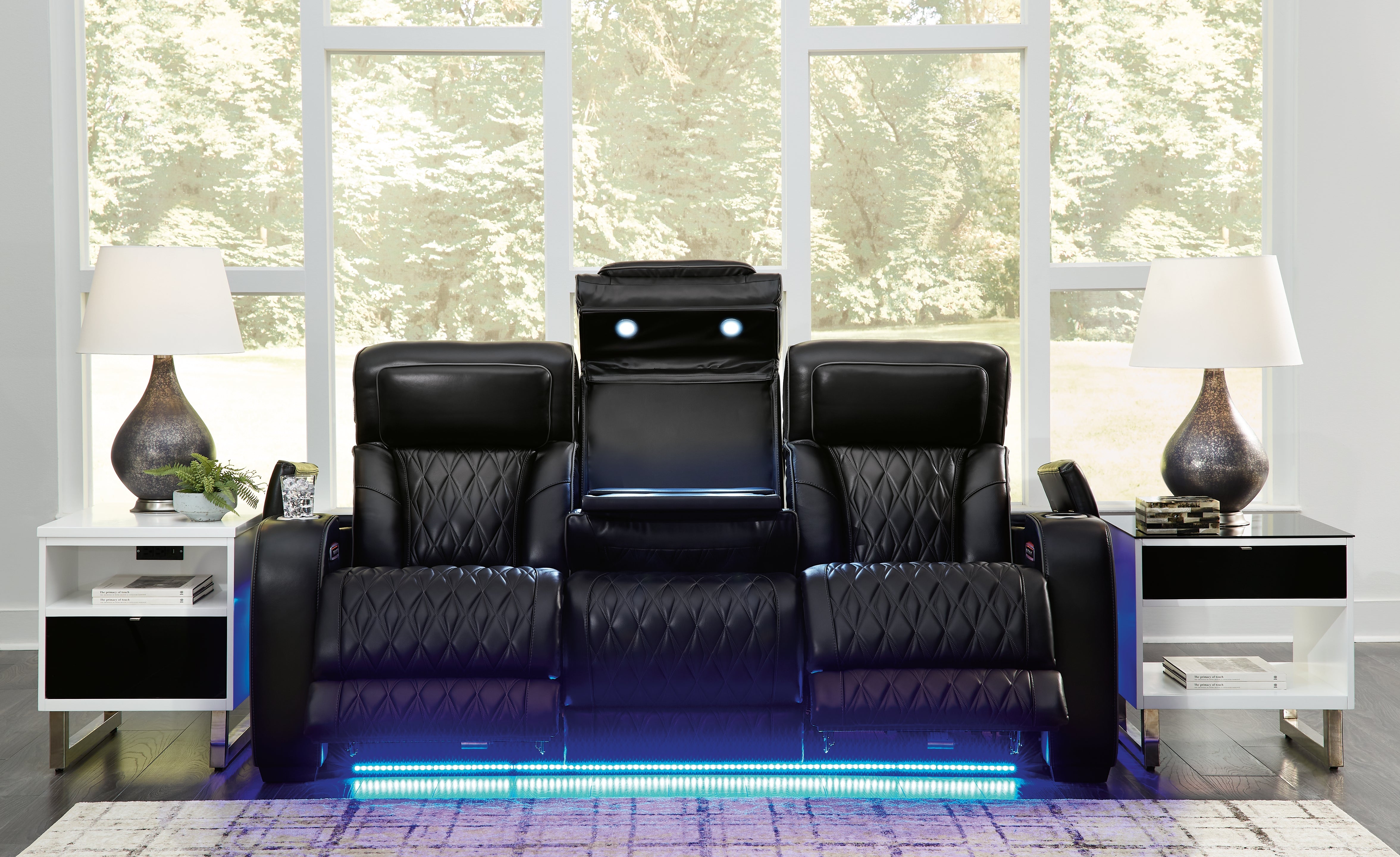 Boyington Black Power Reclining Sofa - Luna Furniture