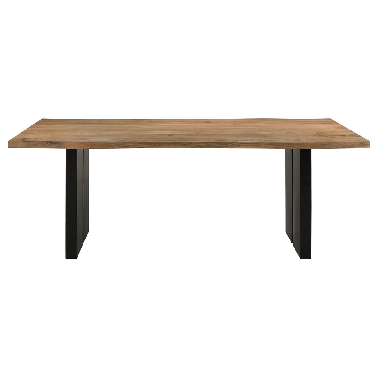 Bradshaw Natural Acacia and Black Rectangular Live Edge Dining Table from Coaster - Luna Furniture