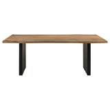 Bradshaw Natural Acacia and Black Rectangular Live Edge Dining Table from Coaster - Luna Furniture